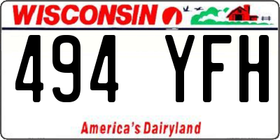 WI license plate 494YFH
