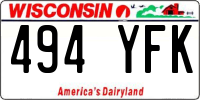 WI license plate 494YFK