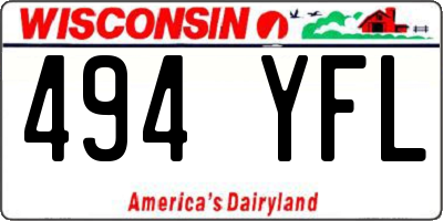 WI license plate 494YFL