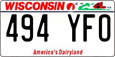 WI license plate 494YFO