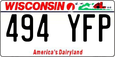 WI license plate 494YFP