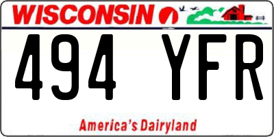 WI license plate 494YFR