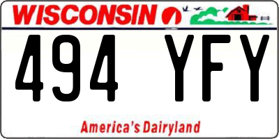 WI license plate 494YFY