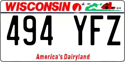 WI license plate 494YFZ