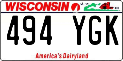 WI license plate 494YGK