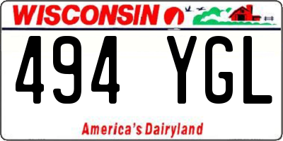 WI license plate 494YGL