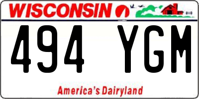 WI license plate 494YGM