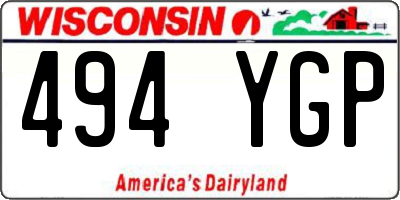 WI license plate 494YGP