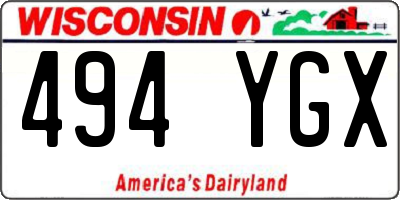 WI license plate 494YGX
