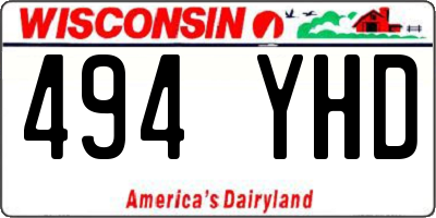 WI license plate 494YHD