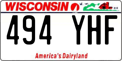 WI license plate 494YHF