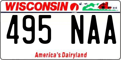 WI license plate 495NAA