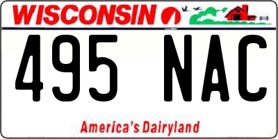 WI license plate 495NAC