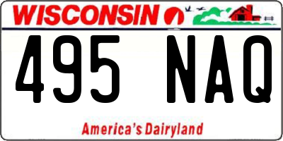 WI license plate 495NAQ