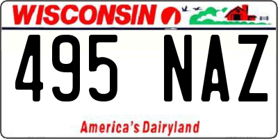 WI license plate 495NAZ