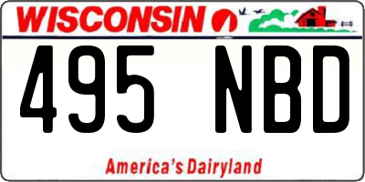 WI license plate 495NBD