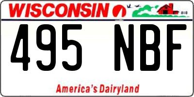 WI license plate 495NBF
