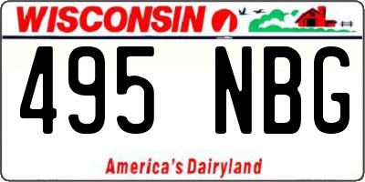 WI license plate 495NBG