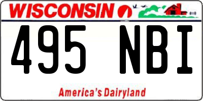 WI license plate 495NBI