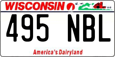 WI license plate 495NBL