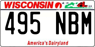 WI license plate 495NBM