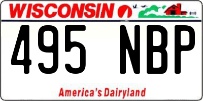 WI license plate 495NBP