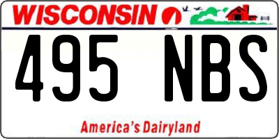 WI license plate 495NBS