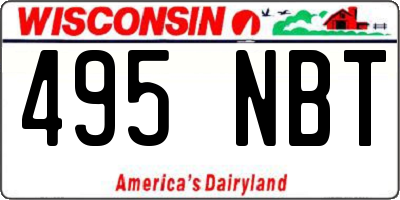 WI license plate 495NBT