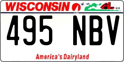 WI license plate 495NBV