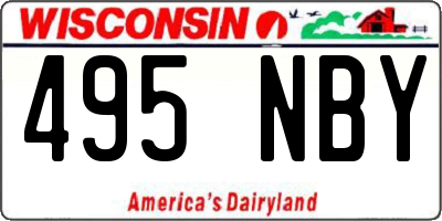 WI license plate 495NBY