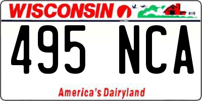 WI license plate 495NCA