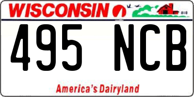 WI license plate 495NCB