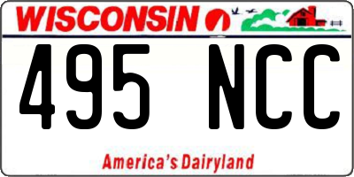 WI license plate 495NCC