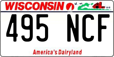 WI license plate 495NCF