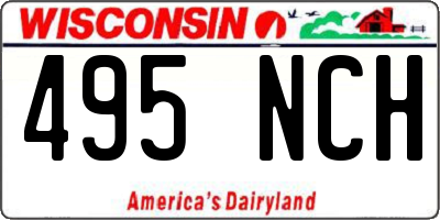 WI license plate 495NCH
