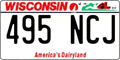 WI license plate 495NCJ