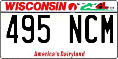 WI license plate 495NCM