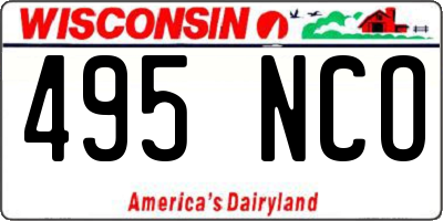 WI license plate 495NCO
