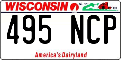 WI license plate 495NCP