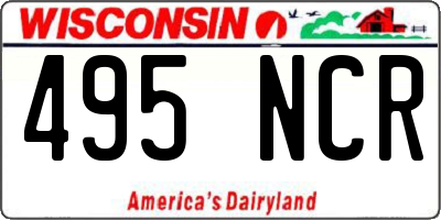 WI license plate 495NCR