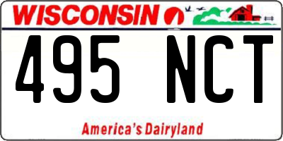 WI license plate 495NCT