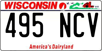 WI license plate 495NCV