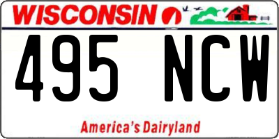 WI license plate 495NCW