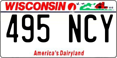 WI license plate 495NCY