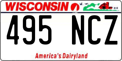 WI license plate 495NCZ