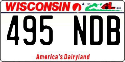 WI license plate 495NDB