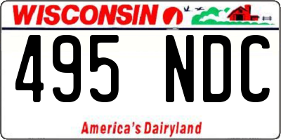 WI license plate 495NDC