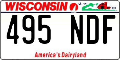 WI license plate 495NDF