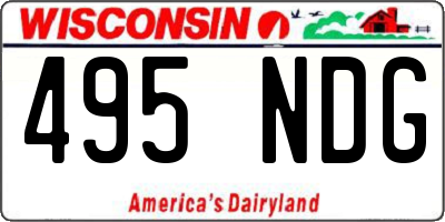 WI license plate 495NDG