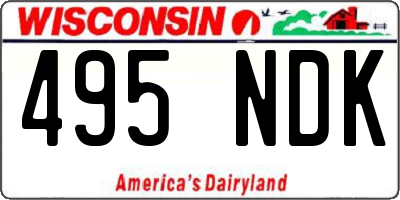 WI license plate 495NDK